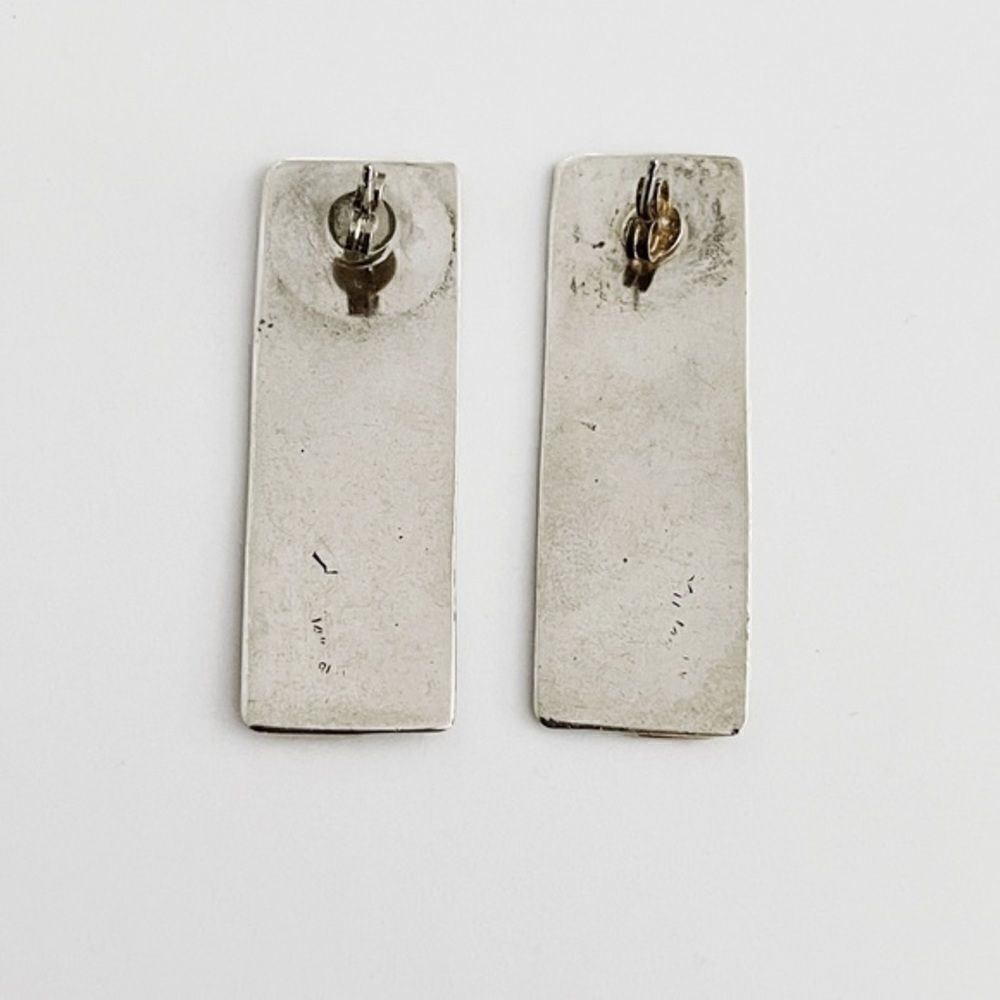 Vintage Sterling Silver & 14kt Gold Earrings - Picture 2 of 13
